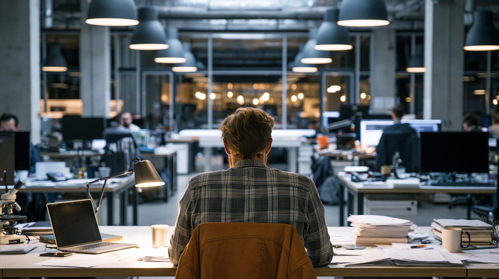 Un décideur e-commerce concentré dans un espace de travail